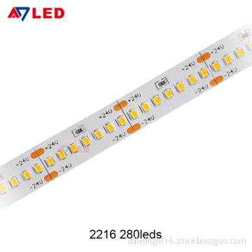 Adled Light wholesale 24vdc 2216 280led single row led light strip waterproof for beauty salon display showcase